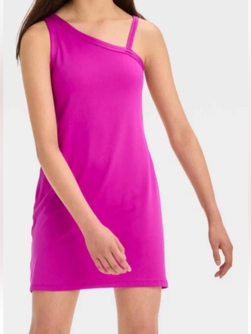 All in Motion Girls’ Asymmetrical Fashion Active Dress - Dark Violet XL